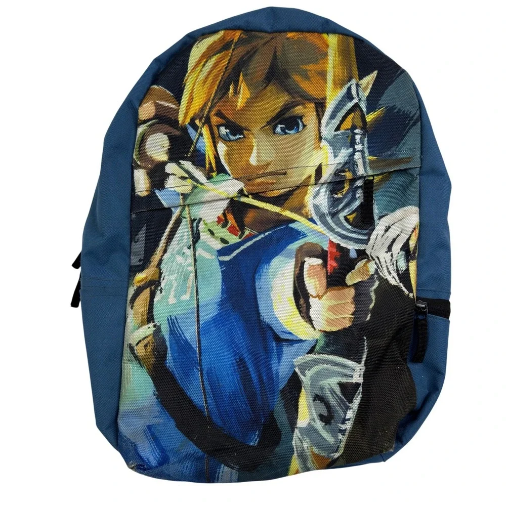 The Legend of Zelda Breath of the Wild Link Backpack Blue Graphic Print Nintendo